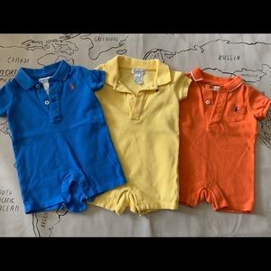 Lot of 3 Ralph Lauren one piece baby outfits